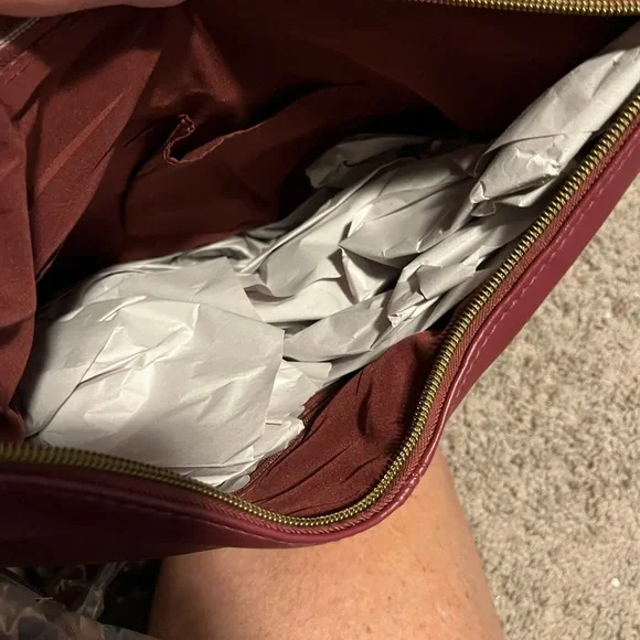 New burgundy leather backpack purse - Picture 3 of 3